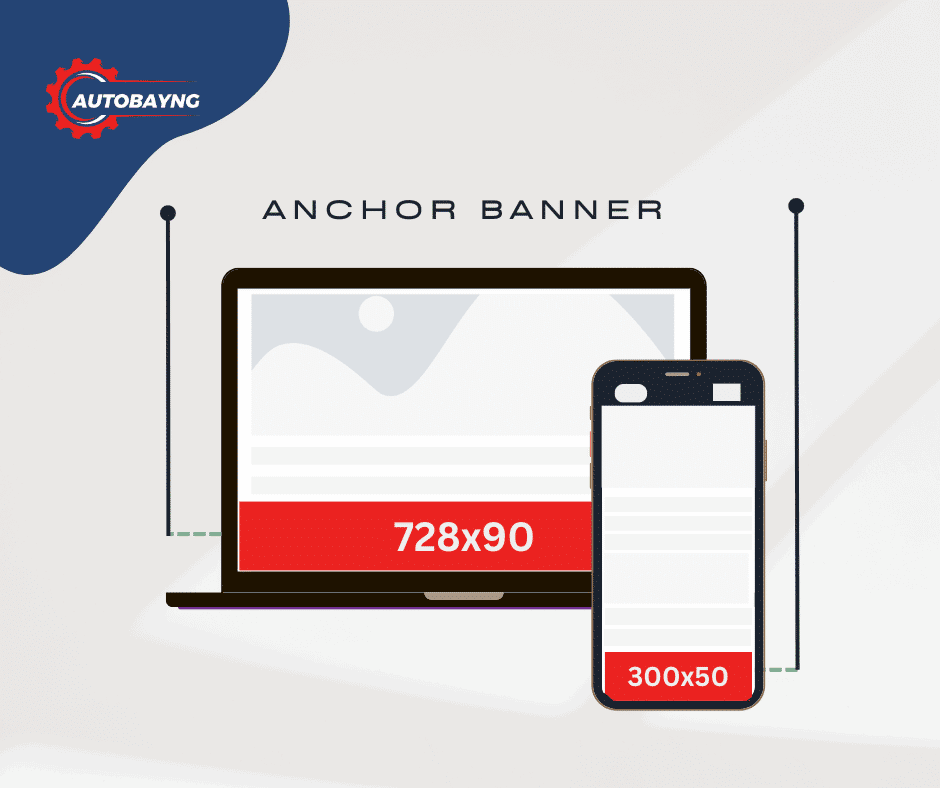 anchor banner size for advertisement on desktop and mobile