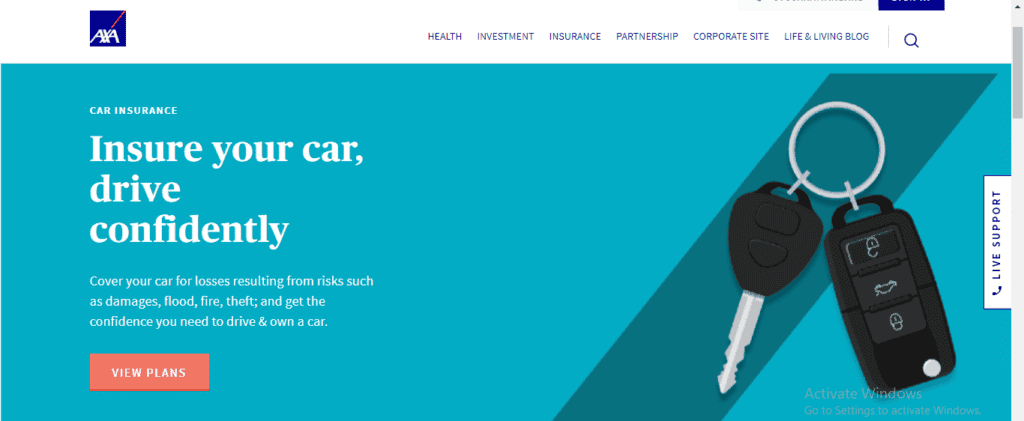 Protect Your Ride: A look at Nigeria's Top Vehicle Insurance Providers An Image of AXA Mansard car Insurance page