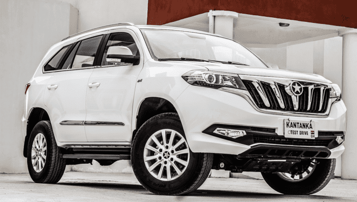 A white Kantanka Onantefuo SUV assembled in Gomoa Mpota, located in Central Region, Ghana